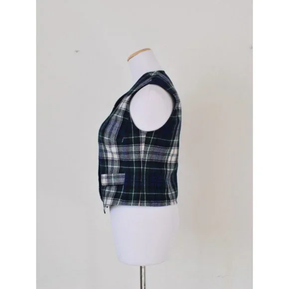 Vintage Sleeveless 90s Pendleton Plaid Waistcoat Vest - Picture 2 of 10
